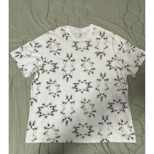 Adidas White Pattern T-Shirt